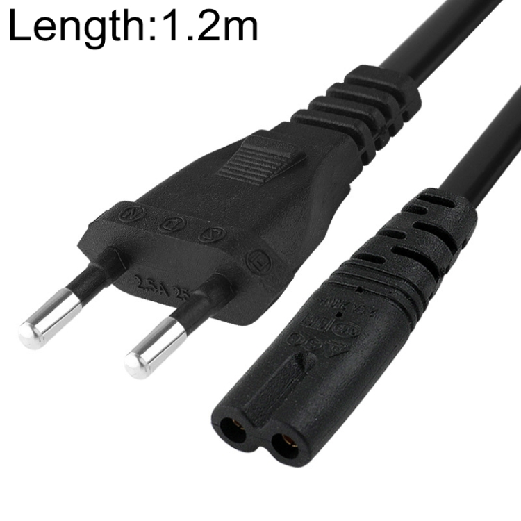 

2 Prong Style EU Notebook Power Cord, Cable Length: 1.2m