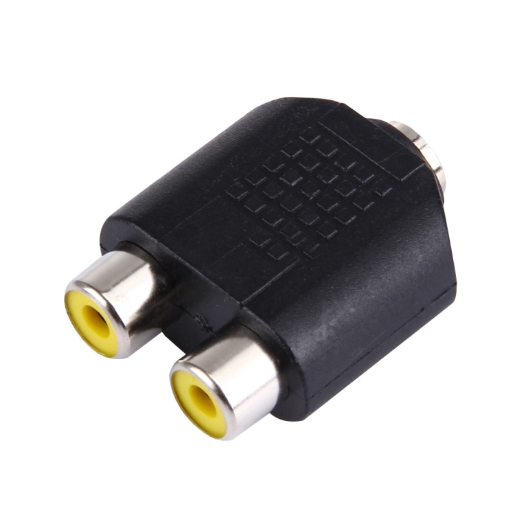 Adaptateur 3,5 mm femelle vers 2 RCA femelle (noir)