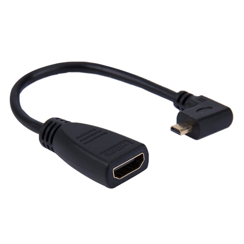 

19cm 90 Degree Micro HDMI Left-toward Male to HDMI Female Cable Adapter(Black)