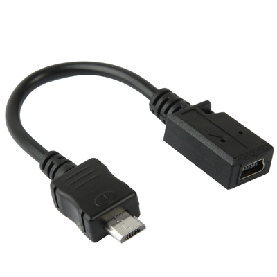 

Mini USB Female to Micro USB Male Cable Adapter, Length: 13cm(Black)