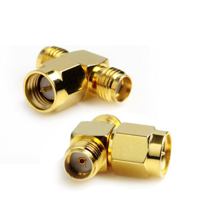 

SMA Male to 2 SMA Female Adapter (T Type), Gold Plated(Yellow)