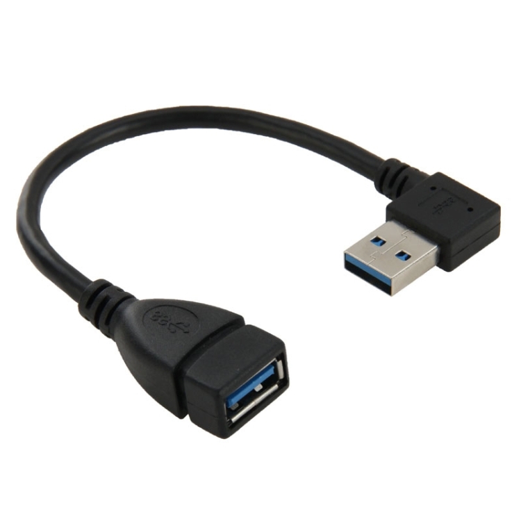 

USB 3.0 Right Angle 90 Degree Extension Cable Male to Female Adapter Cord, Length: 18cm