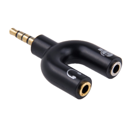 

3.5mm Stereo Male to 3.5mm Headphone & Mic Female Splitter Adapter(Black)