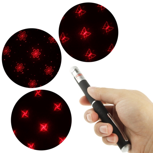 

4mw 650nm Red Beam Laser Stage Pen, Ninja Dart / Heart / Butterfly / Flower / Smiley Face etc. 6 Patterns(Black)