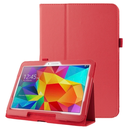 

Litchi Texture Flip Leather Case with Holder for Galaxy Tab 4 10.1 / T530(Red)