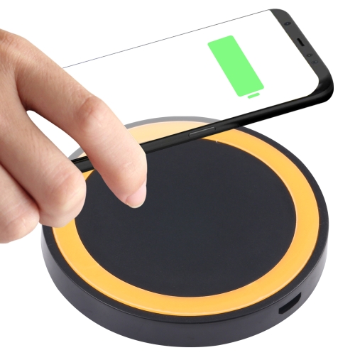 

Universal QI Standard Round Wireless Charging Pad (Black + Orange)