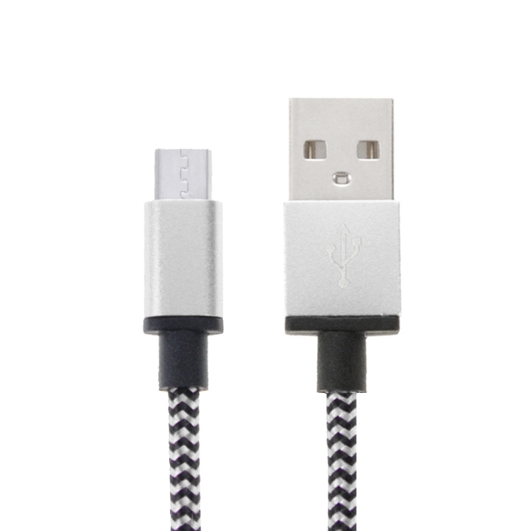 

2m Woven Style Micro USB to USB 2.0 Data / Charger Cable(Silver)