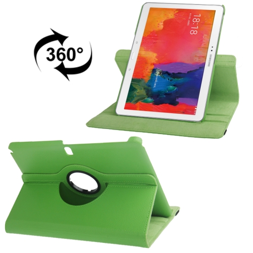 

360 Degree Rotatable Litchi Texture Leather Case with 2-angle Viewing Holder for Galaxy Tab Pro 10.1 / T520(Green)