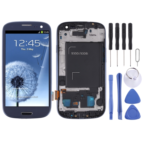 

Original Super AMOLED LCD Screen for Samsung Galaxy SIII / i9300 Digitizer Full Assembly with Frame (Blue)