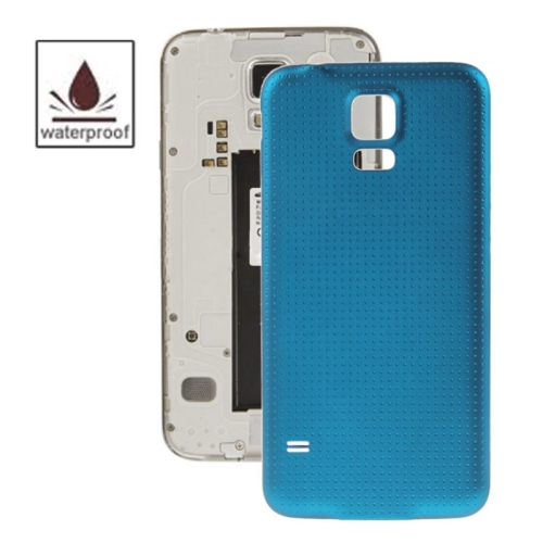 For Galaxy S5 / G900 Original Plastic Material Battery Housing Door Cover with Waterproof Function (Blue) for galaxy s9 battery back cover with camera lens grey