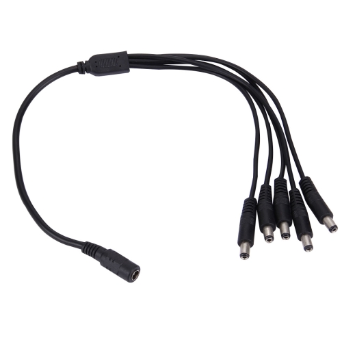 

1 Female to 5 Male Plug 5.5 x 2.1mm DC Power Cable(Black)
