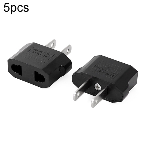 

5pcs EU Plug to US Plug Charger Adapter, Travel Power Adaptor with United States Socket Plug(Black)