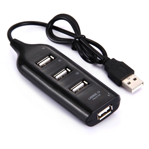 4 Ports USB 2.0 HUB, Cable Length: 30cm(Black) ftth olt 8 ports gpon olt 10g sfp supply any brand fttx onu