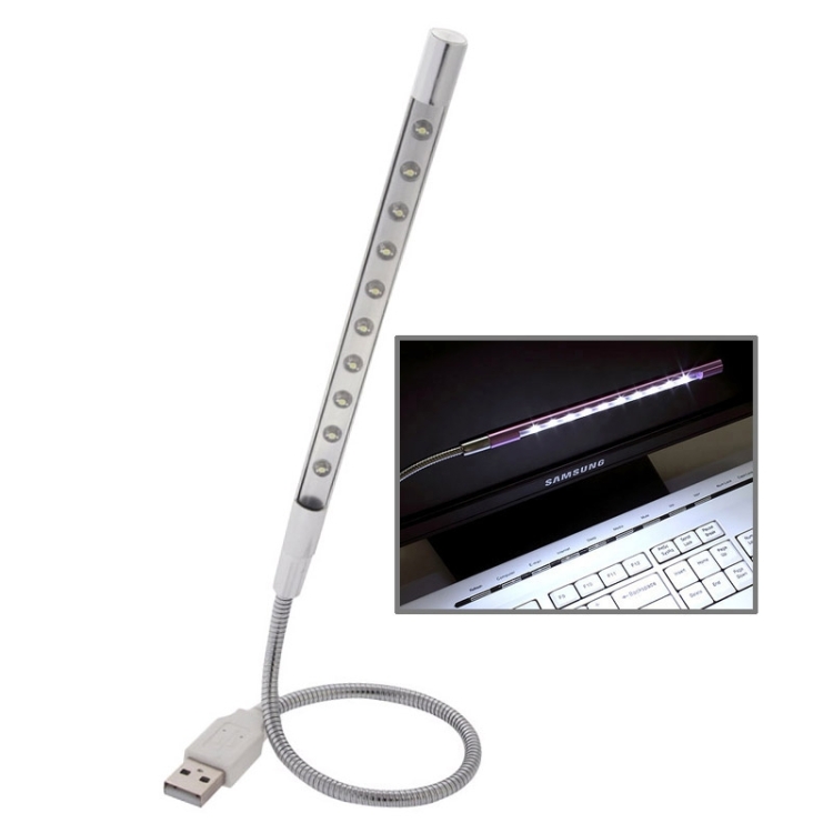 

10-LED Portable Ultra Bright USB LED Light(Silver)