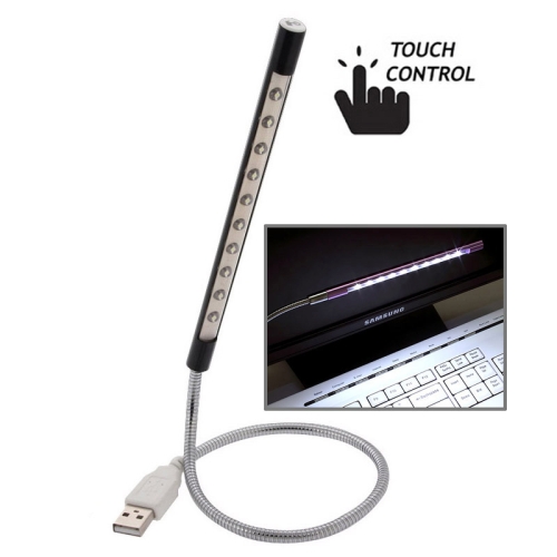 

Portable Touch Switch USB LED Light, 10-LED, 1W, White Light(Black)
