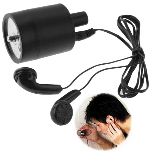 

Powerful Audio Wiretap Listen Device Fold Ear Amplifier Wall Door Eavesdropping Surveillance with Earphone(Black)