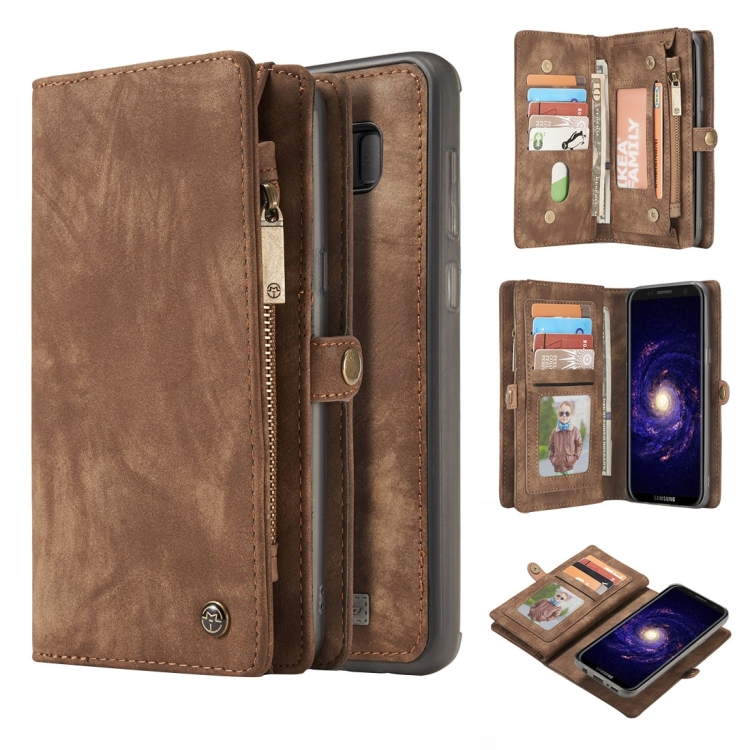 

For Galaxy S8 Crazy Horse Texture Horizontal Flip Detachable Back Cover Leather Case with Card Slots & Wallet & Photo Frame(Brown)