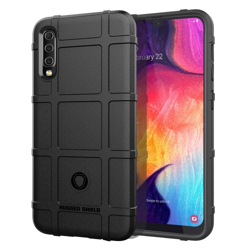 

Shockproof Rugged Shield Full Coverage Protective Silicone Case for Galaxy A50(Black)