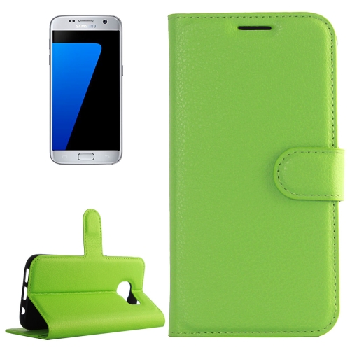 

For Galaxy S7 / G930 Litchi Texture Horizontal Flip Leather Case with Holder & Card Slots & Wallet(Green)