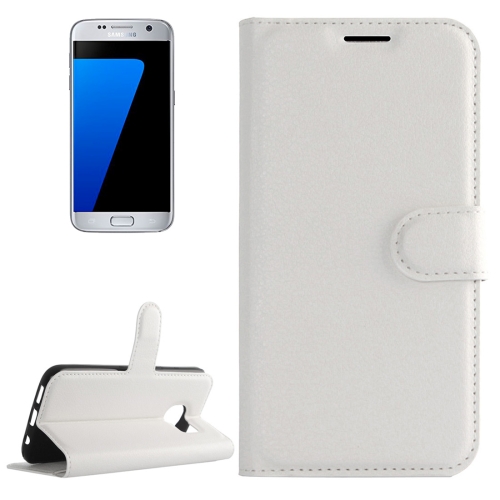 

For Galaxy S7 / G930 Litchi Texture Horizontal Flip Leather Case with Holder & Card Slots & Wallet(White)