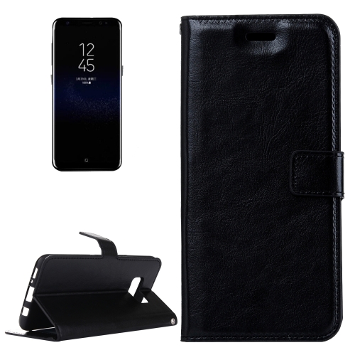 

For Galaxy S8 Retro Crazy Horse Texture Horizontal Flip Leather Case with Holder & Card Slots & Wallet & Photo Frame & Lanyard(Black)