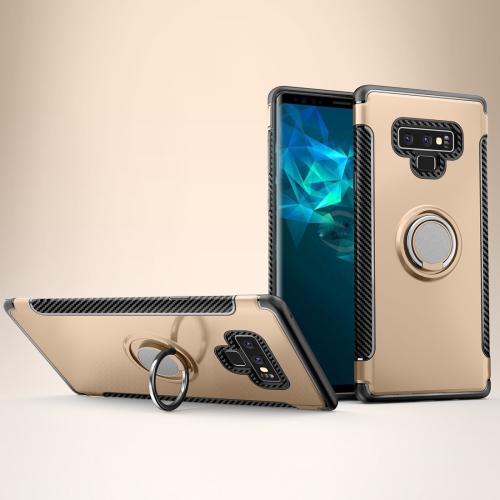 

Magnetic Armor Protective Case for Galaxy Note 9, with 360 Degree Rotation Ring Holder(Gold)