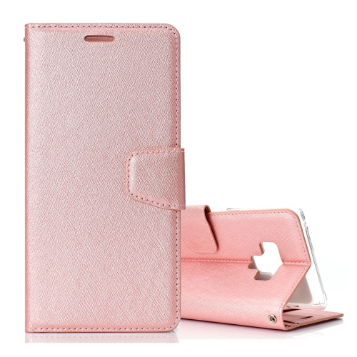 

Silk Texture Horizontal Flip Leather Case for Galaxy Note 9, with Holder & Card slots & Wallet & Photo Frame(Rose Gold)