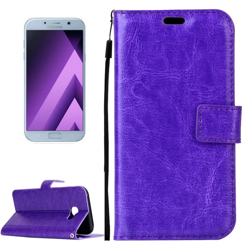 

For Galaxy A5 (2017) / A520 Crazy Horse Texture Horizontal Flip PU Leather Case with Holder & Card Slots & Wallet & Photo Frame & Lanyard & Magnetic Buckle (Purple)