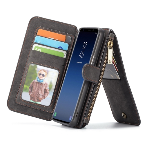 

CaseMe for Galaxy S9+ Crazy Horse Texcture Detachable Horizontal Flip Leather Case with Card Slot & Holder & Zipper Wallet & Photo Frame(Black)