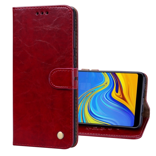 

Business Style Oil Wax Texture Horizontal Flip Leather Case for Samsung Galaxy A9 (2018) / A9s, with Holder & Card Slots & Wallet c(Red)