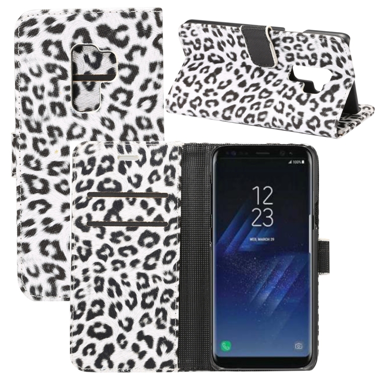 

For Galaxy S9+ Leopard Pattern PU + PC Horizontal Flip Leather Case with Holder & Card Slots & Wallet(White)