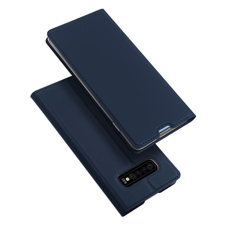

DUX DUCIS PU + TPU Horizontal Flip Leather Case for Galaxy S10, with Holder & Card Slots(Blue)