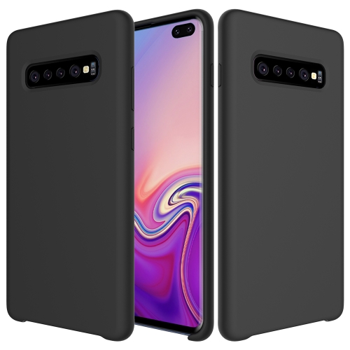 

Shockproof Solid Color Liquid Silicone Case for Galaxy S10+ (Black)