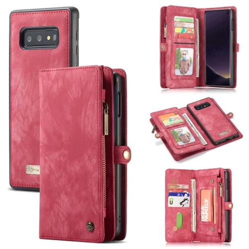 

CaseMe Detachable Multifunctional Horizontal Flip Leather Case for Galaxy S10e, with Card Slot & Holder & Zipper Wallet & Photo Frame(Red)