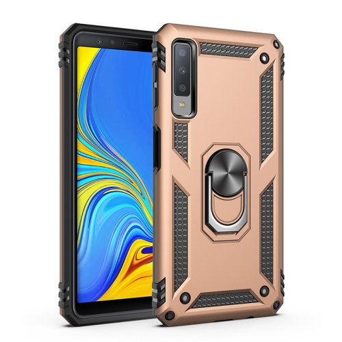 

Sergeant Armor Shockproof TPU + PC Protective Case for Galaxy A7 2018, with 360 Degree Rotation Holder (Gold)