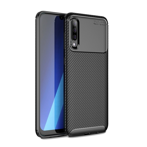 

Carbon Fiber Texture Shockproof TPU Case for Galaxy A50 (Black)