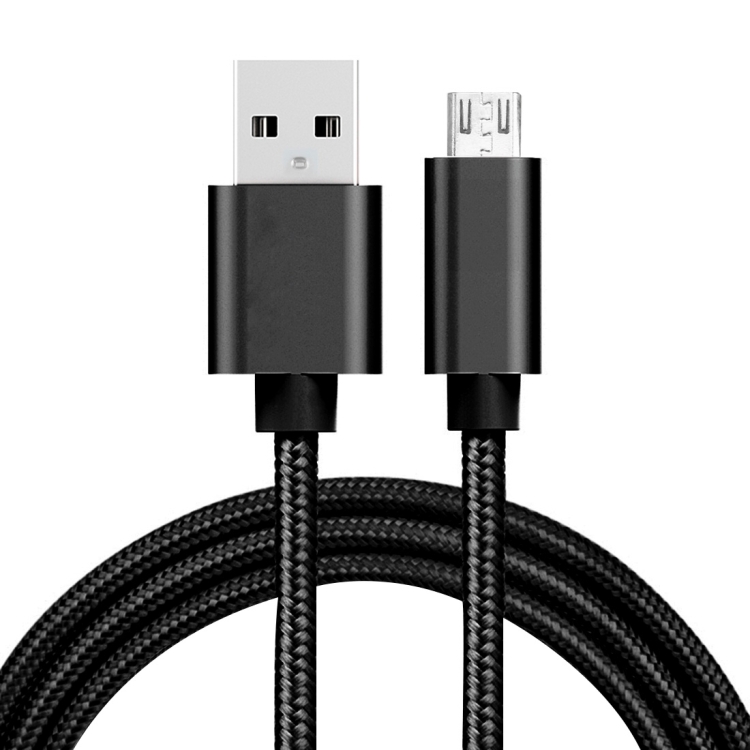 

2m 3A Woven Style Metal Head Micro USB to USB Data / Charger Cable(Black)
