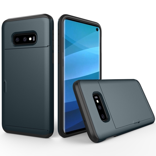 

Shockproof Rugged Armor Protective Case for Galaxy S10e, with Card Slot(Navy Blue)