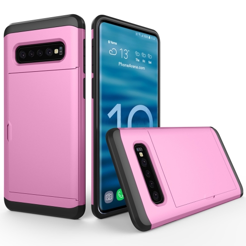 

Shockproof Rugged Armor Protective Case for Galaxy S10, with Card Slot (Pink)