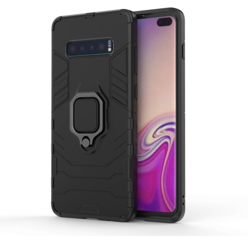 

PC + TPU Shockproof Protective Case for Samsung Galaxy S10 Plus, with Magnetic Ring Holder(Black)