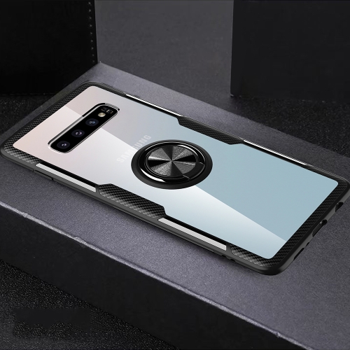 

Scratchproof TPU + Acrylic Ring Bracket Protective Case for Galaxy S10 Pro(Black)