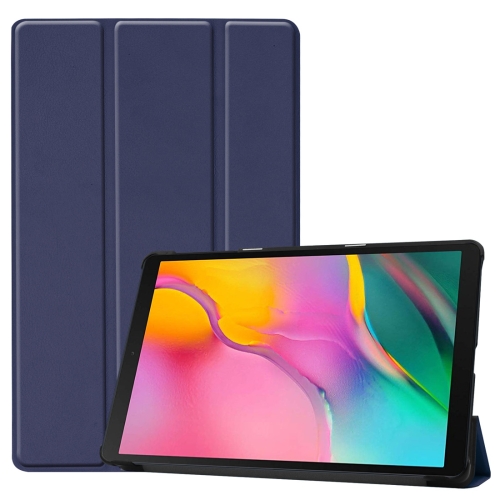 

Custer Texture Horizontal Flip PU Leather Case for Galaxy Tab A 10.1 2019 (T515 / T510), with Three-folding Holder & Sleep / Wake-up Function (Dark Blue)