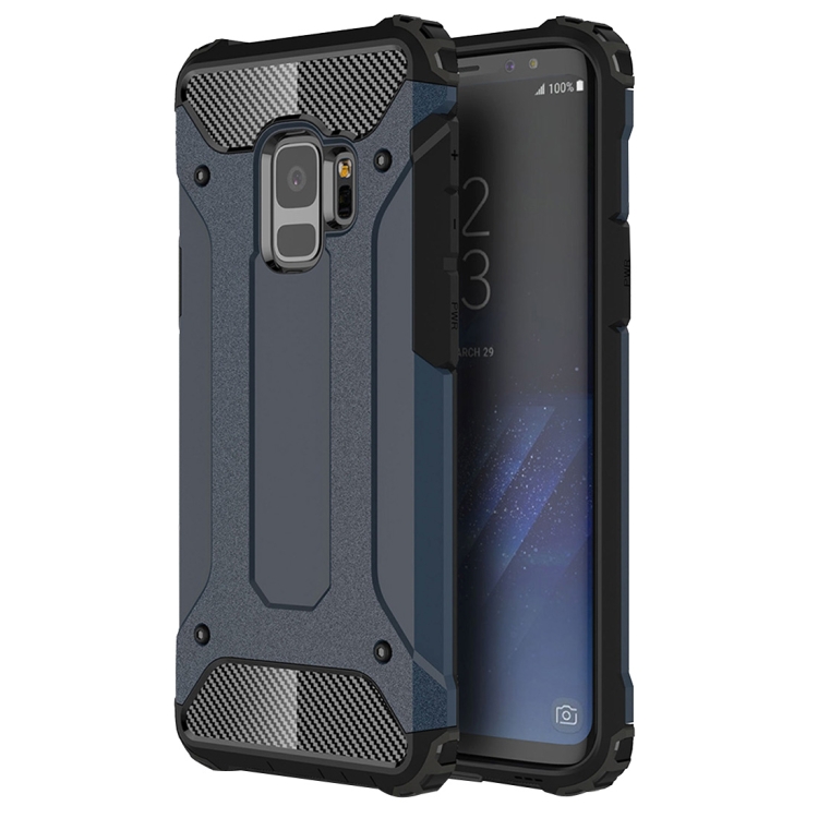 

For Galaxy S9 TPU + PC 360 Degree Protection Shockproof Protective Back Case(Navy Blue)