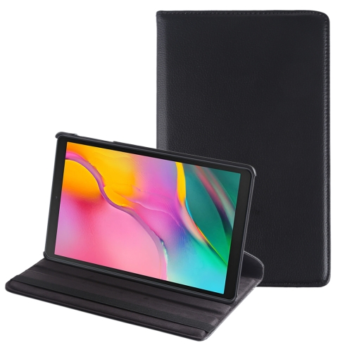 Litchi Texture Horizontal Flip 360 Degrees Rotation Leather Case for Galaxy Tab A 10.1 (2019) T510 / T515, with Holder (Black)