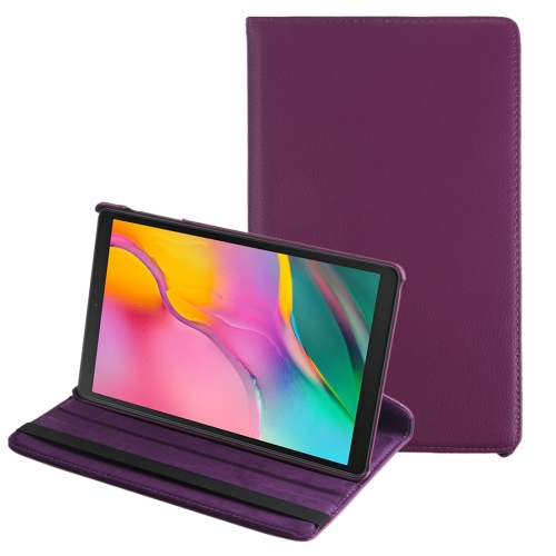 

Litchi Texture Horizontal Flip 360 Degrees Rotation Leather Case for Galaxy Tab A 10.1 (2019) T510 / T515, with Holder (Purple)