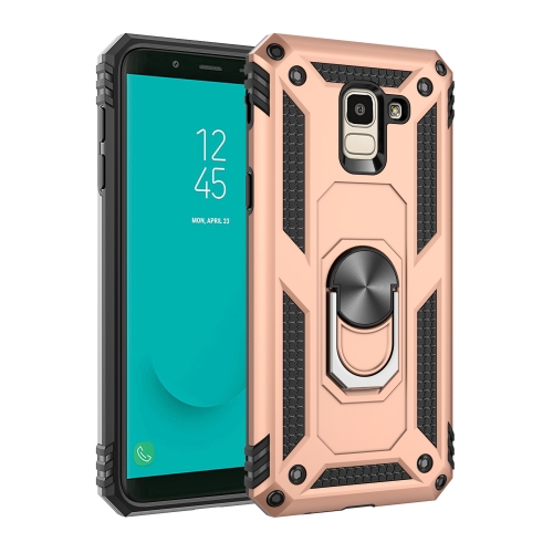

Armor Shockproof TPU + PC Protective Case for Galaxy J6 (2018), with 360 Degree Rotation Holder(Gold)