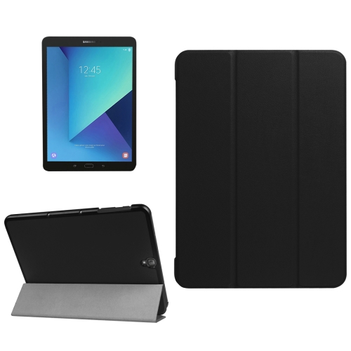 

For Galaxy Tab S3 9.7 inch T820 / T825 Custer Texture Horizontal Flip Leather Case with 3-folding Holder(Black)