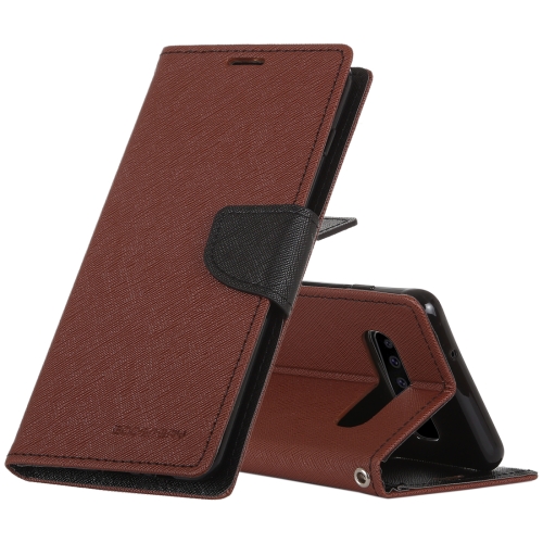 Brown Leather Flip Case Wallet for Samsung Galaxy S10 Plus Stylish Cover Compatible with Samsung Galaxy S10 Plus 