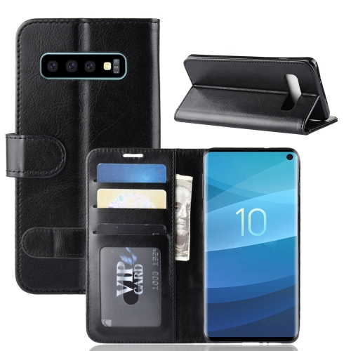 

R64 Texture Single Fold Horizontal Flip Leather Case for Galaxy S10, with Holder & Card Slots & Wallet (Black)