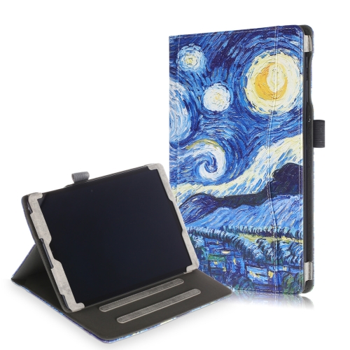 Sunsky Cowhide Texture Starry Sky Pattern Colored Drawing Horizontal Flip Leather Case For Galaxy Tab A 10 1 19 T510 T515 With Holder